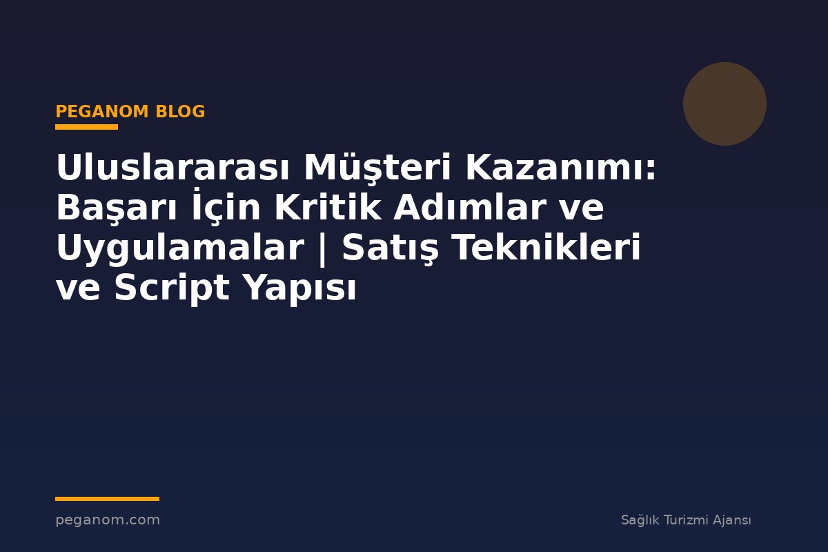 Uluslararası Müşteri Kazanımı: Başarı İçin Kritik Adımlar ve Uygulamalar | Satış Teknikleri ve Script Yapısı