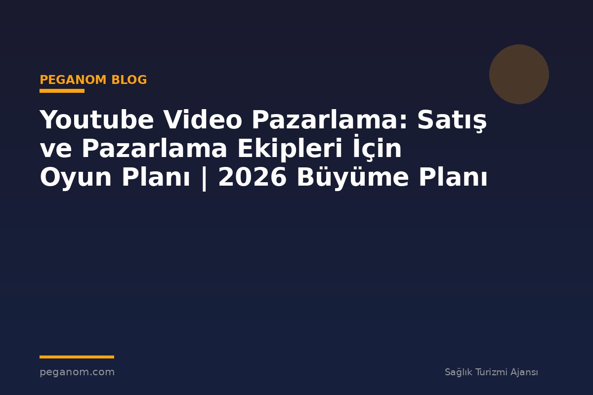 Youtube Video Pazarlama: Satış ve Pazarlama Ekipleri İçin Oyun Planı | 2026 Büyüme Planı