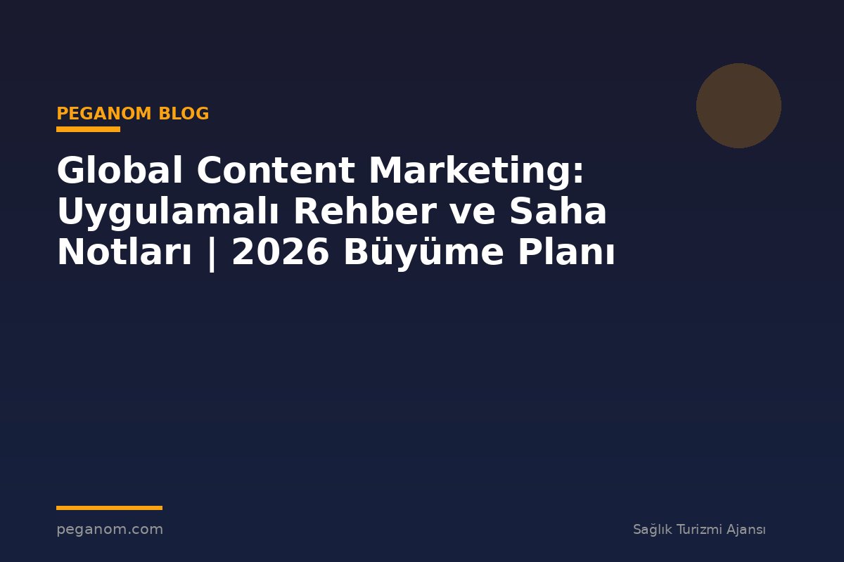 Global Content Marketing: Uygulamalı Rehber ve Saha Notları | 2026 Büyüme Planı