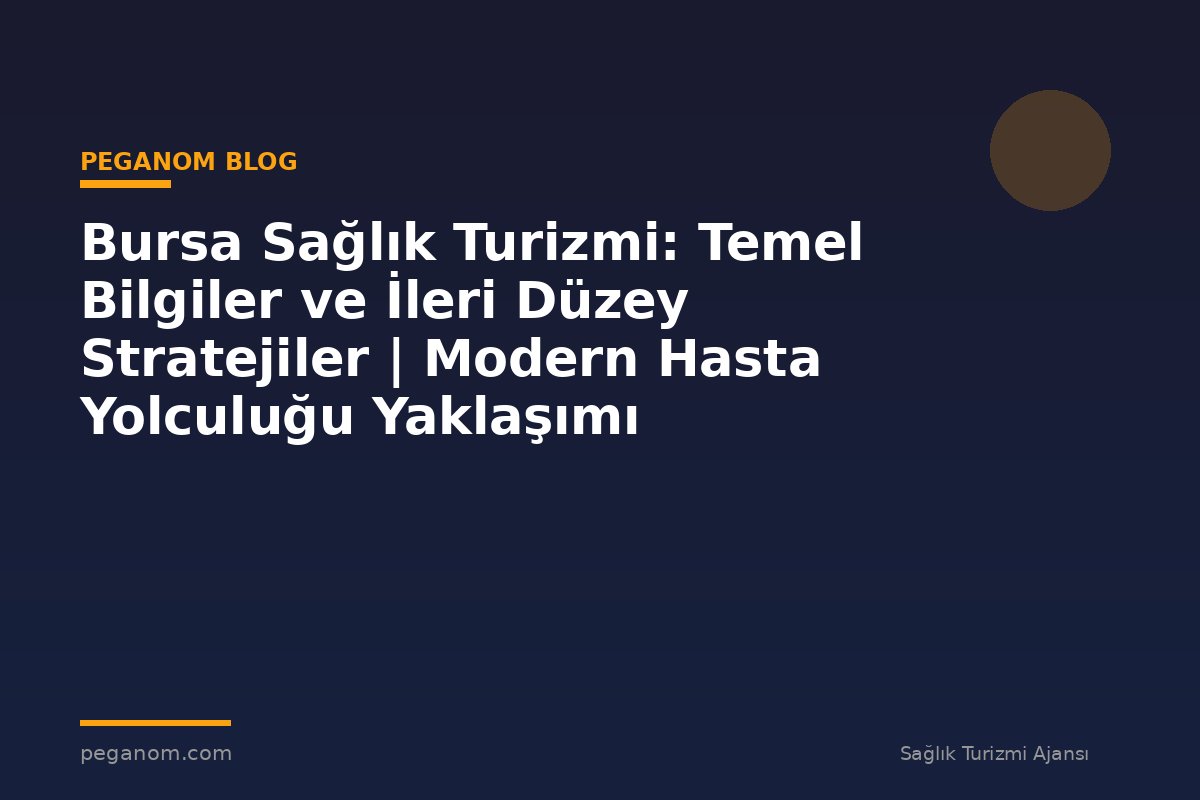 Bursa Sağlık Turizmi: Temel Bilgiler ve İleri Düzey Stratejiler | Modern Hasta Yolculuğu Yaklaşımı