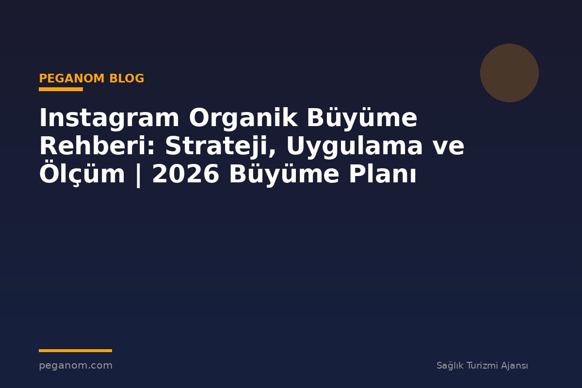 Instagram Organik Büyüme Rehberi: Strateji, Uygulama ve Ölçüm | 2026 Büyüme Planı