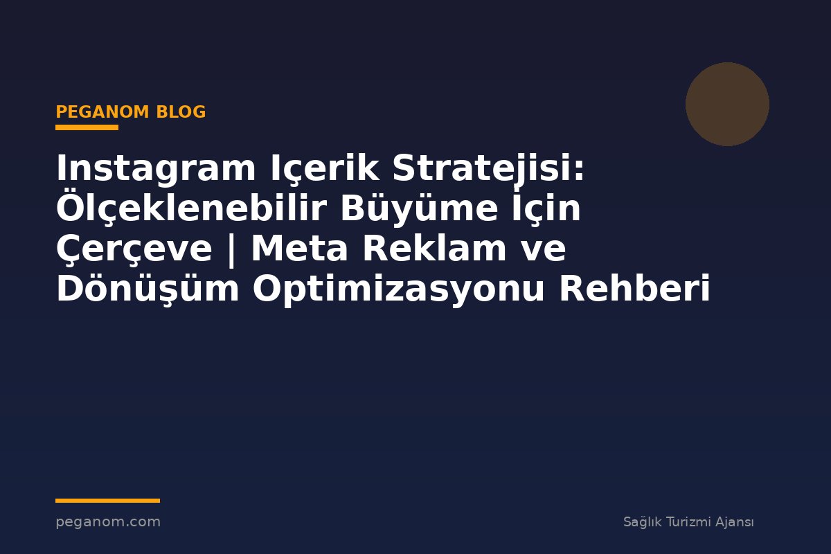 Instagram Içerik Stratejisi: Ölçeklenebilir Büyüme İçin Çerçeve | Meta Reklam ve Dönüşüm Optimizasyonu Rehberi