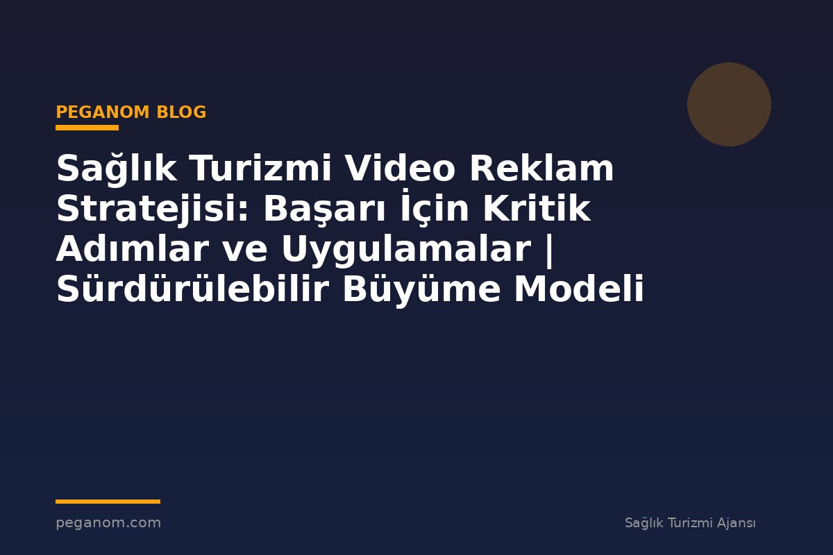 Sağlık Turizmi Video Reklam Stratejisi: Başarı İçin Kritik Adımlar ve Uygulamalar | Sürdürülebilir Büyüme Modeli