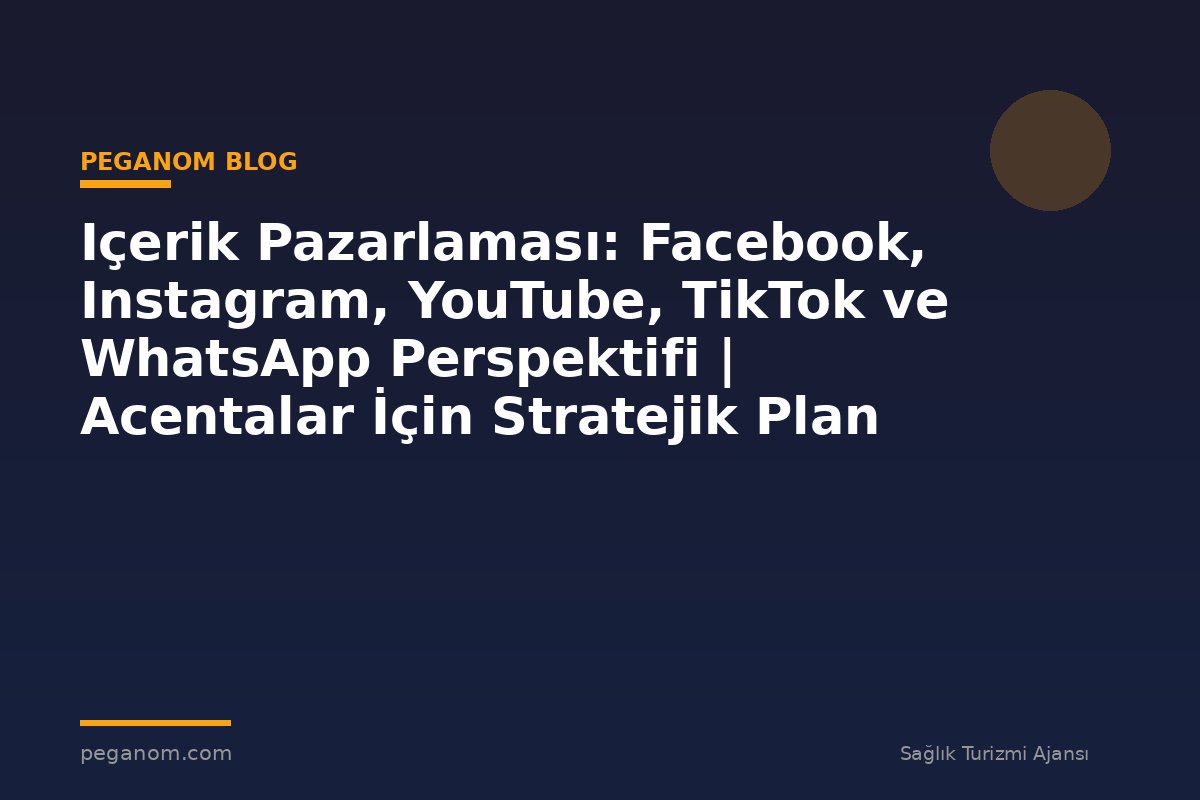 Içerik Pazarlaması: Facebook, Instagram, YouTube, TikTok ve WhatsApp Perspektifi | Acentalar İçin Stratejik Plan
