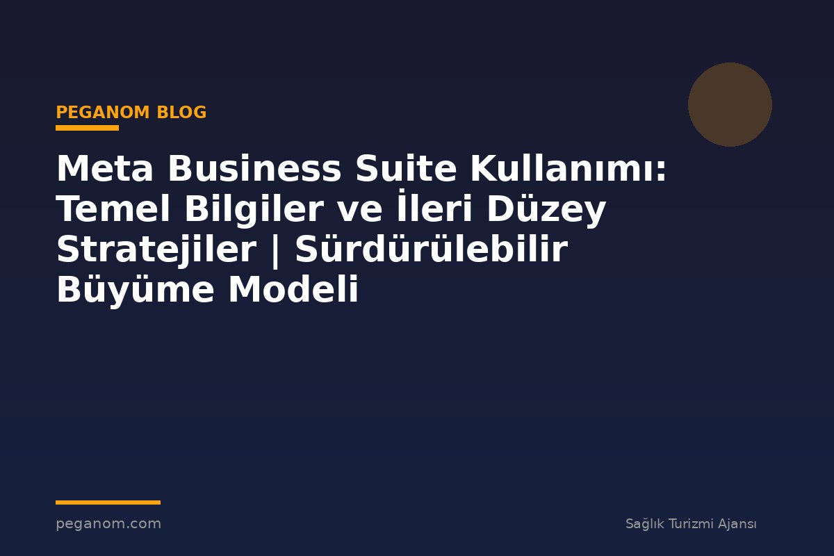 Meta Business Suite Kullanımı: Temel Bilgiler ve İleri Düzey Stratejiler | Sürdürülebilir Büyüme Modeli