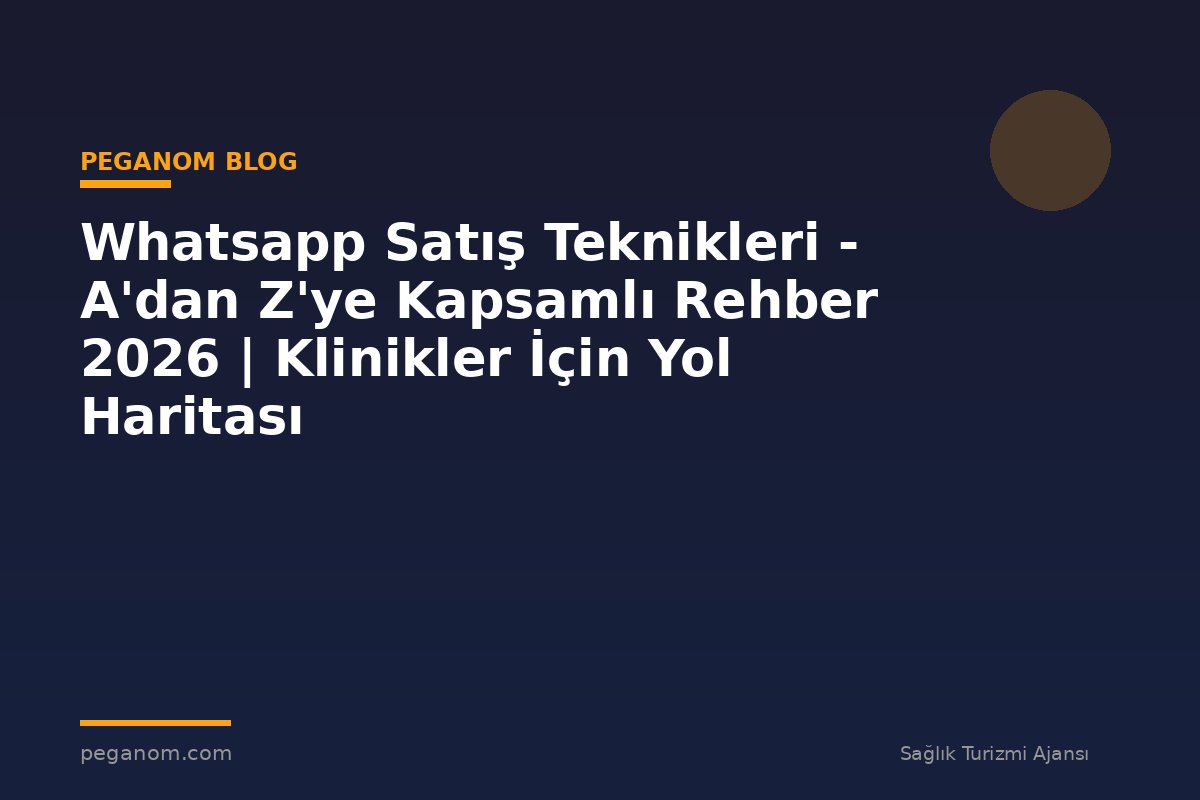 Whatsapp Satış Teknikleri - A'dan Z'ye Kapsamlı Rehber 2026 | Klinikler İçin Yol Haritası