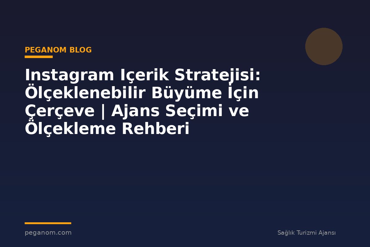 Instagram Içerik Stratejisi: Ölçeklenebilir Büyüme İçin Çerçeve | Ajans Seçimi ve Ölçekleme Rehberi