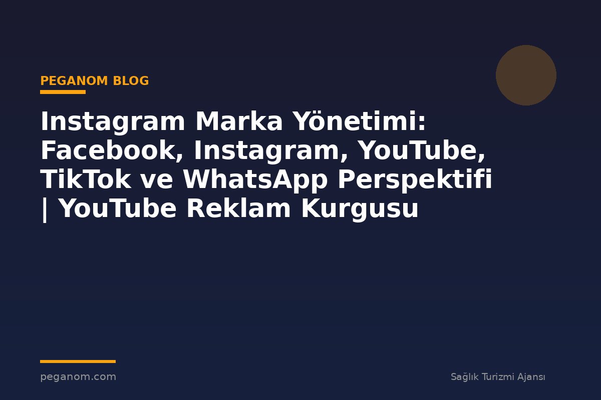 Instagram Marka Yönetimi: Facebook, Instagram, YouTube, TikTok ve WhatsApp Perspektifi | YouTube Reklam Kurgusu