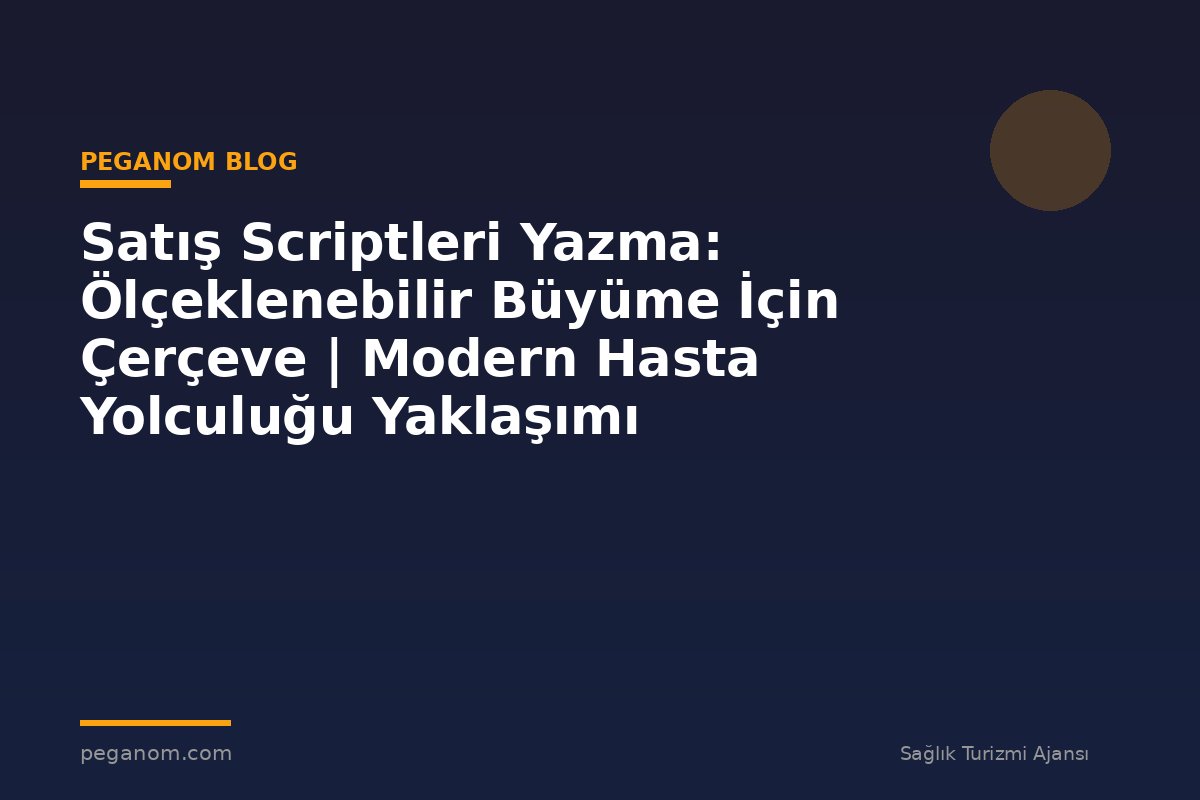 Satış Scriptleri Yazma: Ölçeklenebilir Büyüme İçin Çerçeve | Modern Hasta Yolculuğu Yaklaşımı