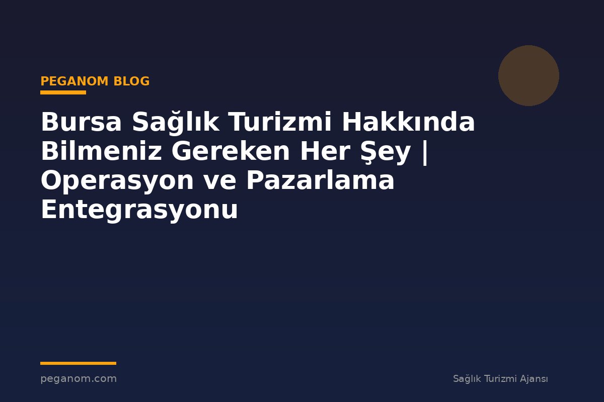 Bursa Sağlık Turizmi Hakkında Bilmeniz Gereken Her Şey | Operasyon ve Pazarlama Entegrasyonu