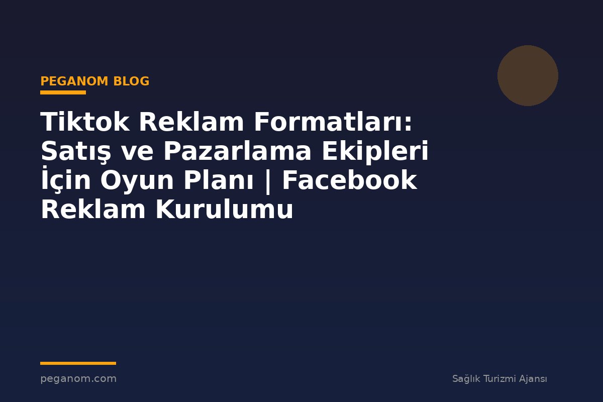 Tiktok Reklam Formatları: Satış ve Pazarlama Ekipleri İçin Oyun Planı | Facebook Reklam Kurulumu
