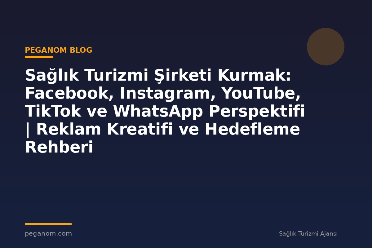 Sağlık Turizmi Şirketi Kurmak: Facebook, Instagram, YouTube, TikTok ve WhatsApp Perspektifi | Reklam Kreatifi ve Hedefleme Rehberi