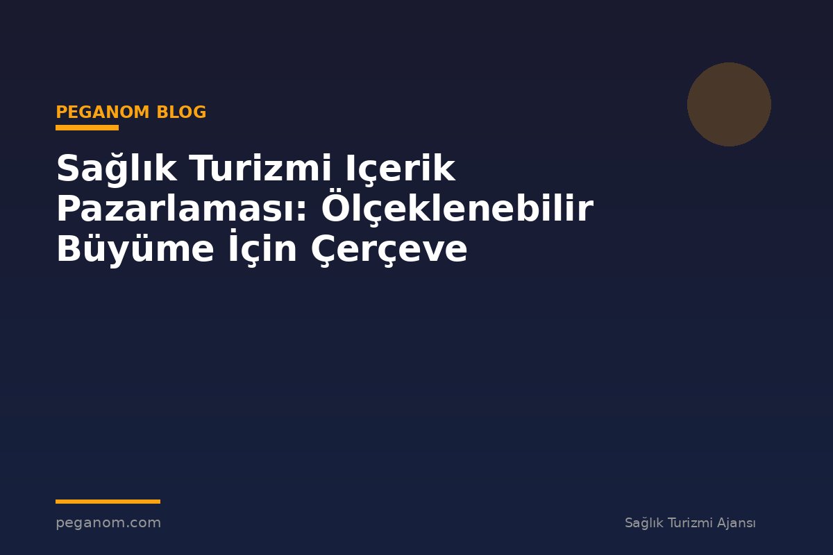 Sağlık Turizmi Içerik Pazarlaması: Ölçeklenebilir Büyüme İçin Çerçeve