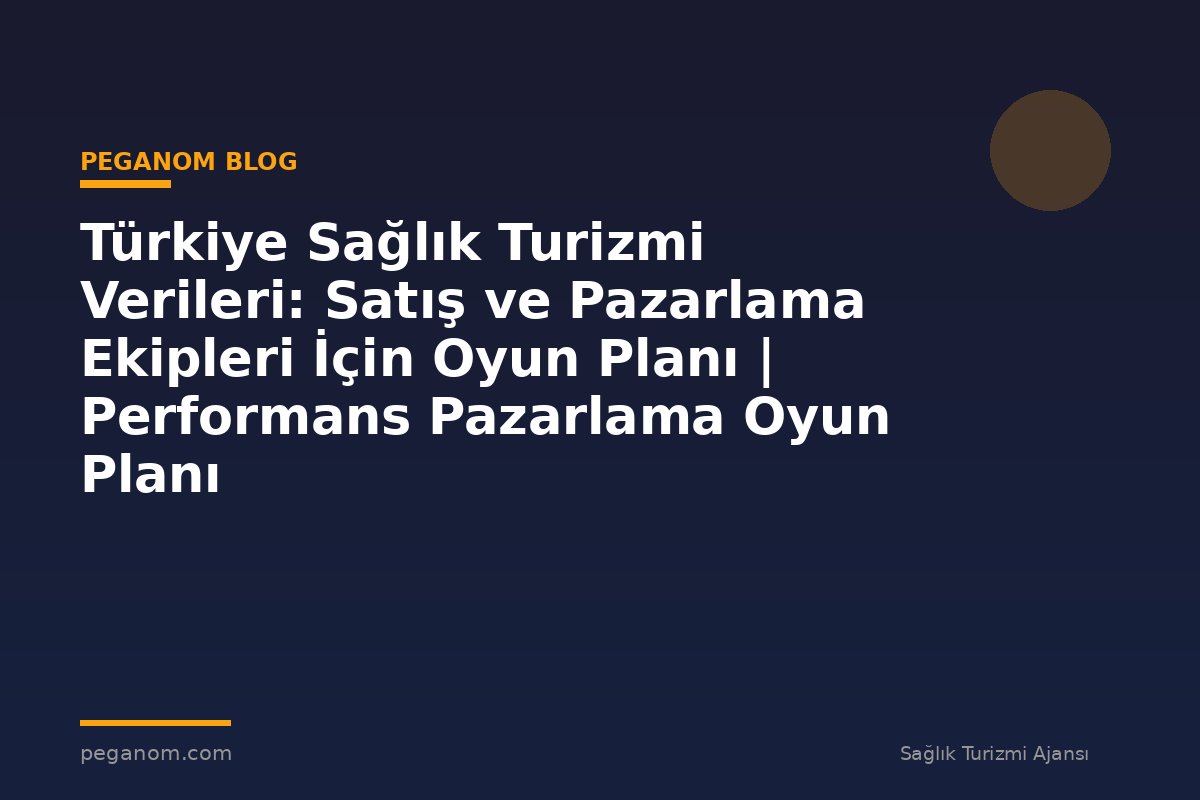 Türkiye Sağlık Turizmi Verileri: Satış ve Pazarlama Ekipleri İçin Oyun Planı | Performans Pazarlama Oyun Planı