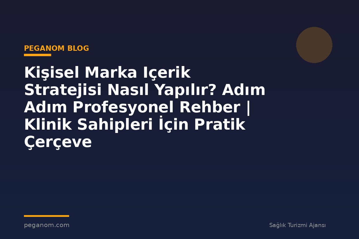 Kişisel Marka Içerik Stratejisi Nasıl Yapılır? Adım Adım Profesyonel Rehber | Klinik Sahipleri İçin Pratik Çerçeve