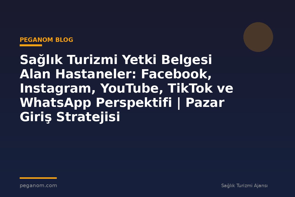 Sağlık Turizmi Yetki Belgesi Alan Hastaneler: Facebook, Instagram, YouTube, TikTok ve WhatsApp Perspektifi | Pazar Giriş Stratejisi