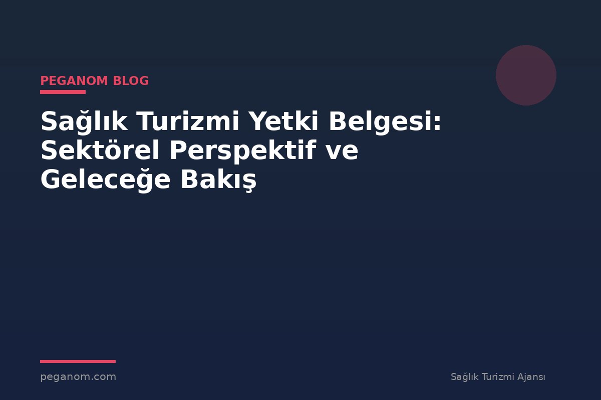 Sağlık Turizmi Yetki Belgesi: Sektörel Perspektif ve Geleceğe Bakış