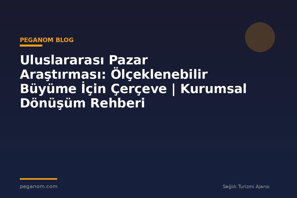 Uluslararası Pazar Araştırması: Ölçeklenebilir Büyüme İçin Çerçeve | Kurumsal Dönüşüm Rehberi