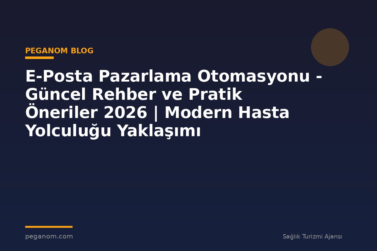 E-Posta Pazarlama Otomasyonu - Güncel Rehber ve Pratik Öneriler 2026 | Modern Hasta Yolculuğu Yaklaşımı