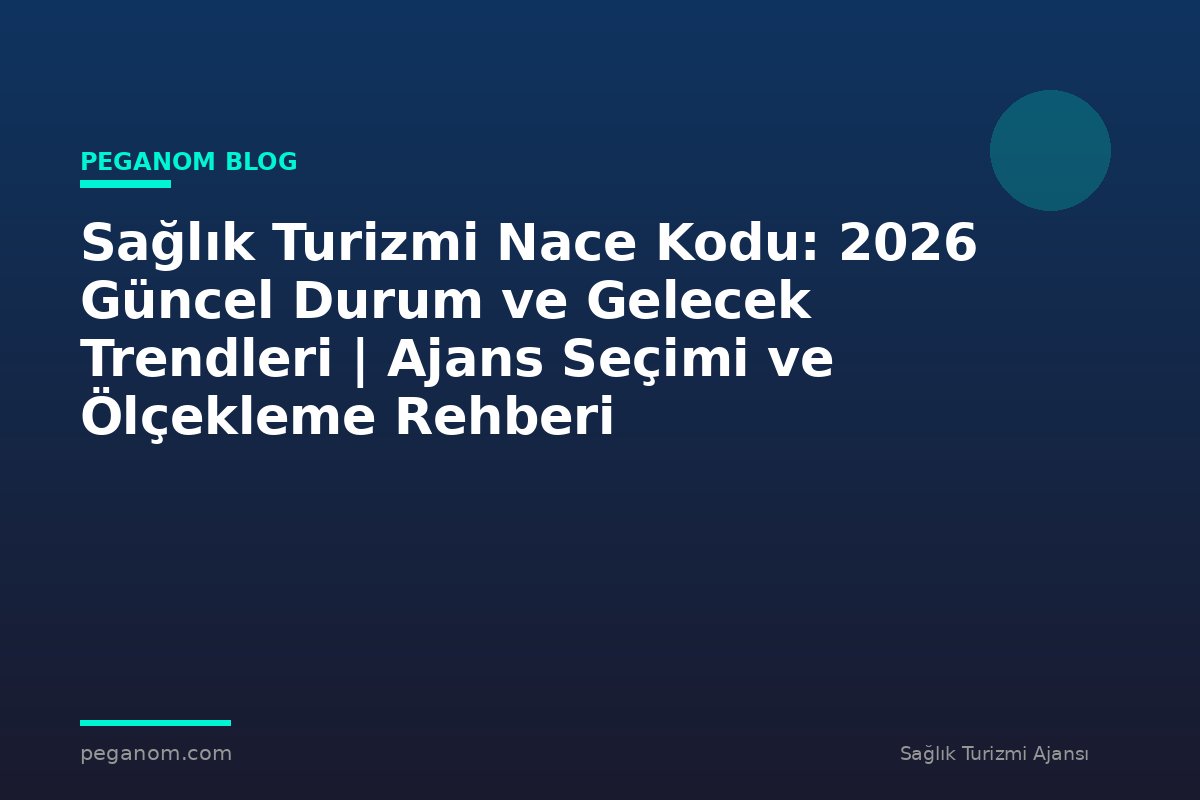 Sağlık Turizmi Nace Kodu: 2026 Güncel Durum ve Gelecek Trendleri | Ajans Seçimi ve Ölçekleme Rehberi