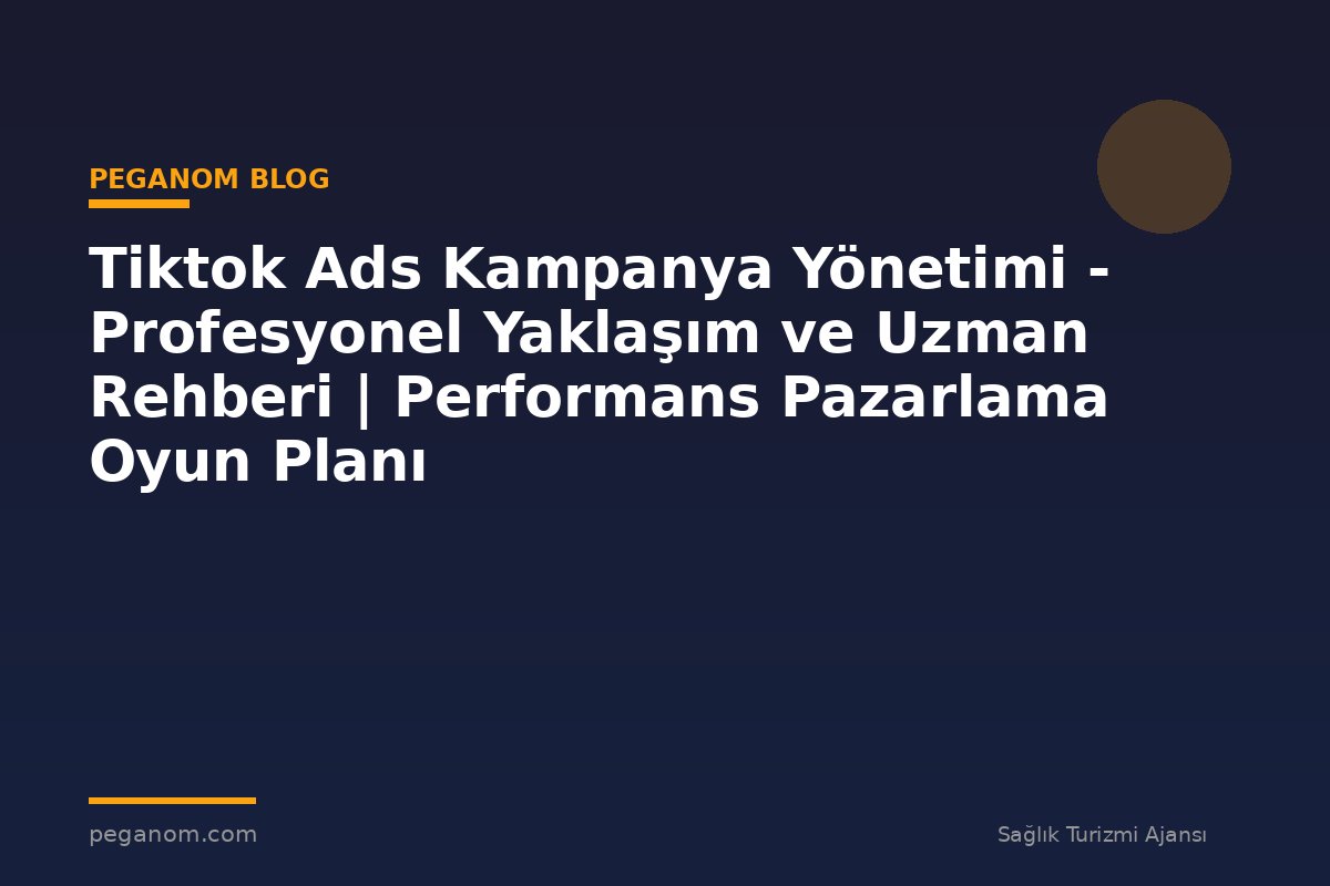 Tiktok Ads Kampanya Yönetimi - Profesyonel Yaklaşım ve Uzman Rehberi | Performans Pazarlama Oyun Planı