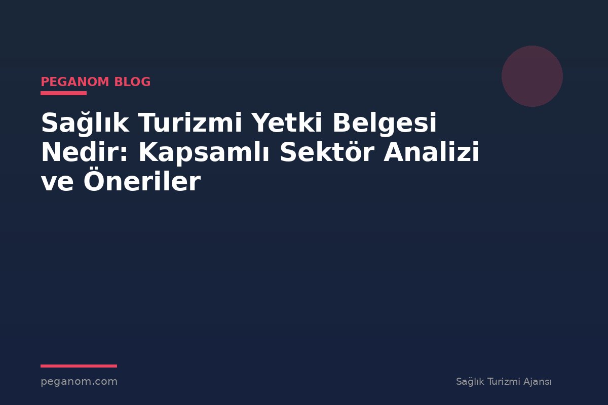 Sağlık Turizmi Yetki Belgesi Nedir: Kapsamlı Sektör Analizi ve Öneriler