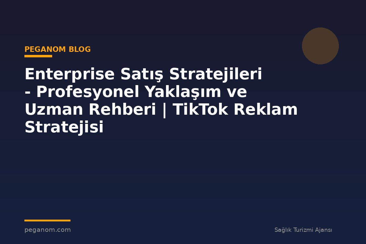 Enterprise Satış Stratejileri - Profesyonel Yaklaşım ve Uzman Rehberi | TikTok Reklam Stratejisi