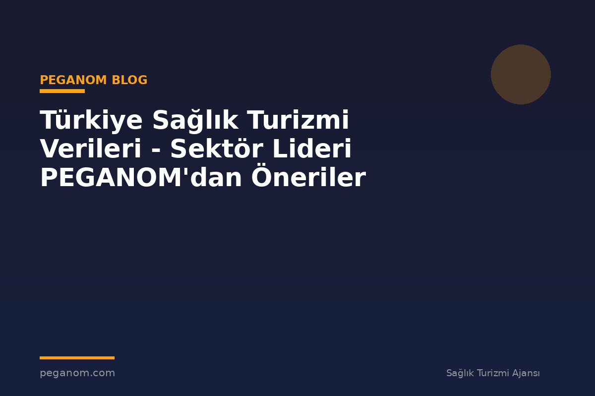Türkiye Sağlık Turizmi Verileri - Sektör Lideri PEGANOM'dan Öneriler