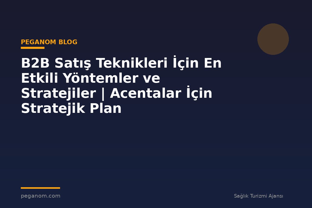 B2B Satış Teknikleri İçin En Etkili Yöntemler ve Stratejiler | Acentalar İçin Stratejik Plan