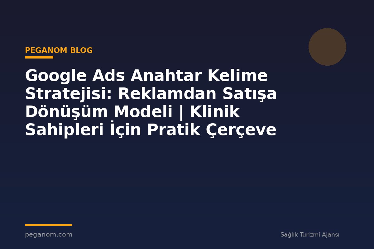 Google Ads Anahtar Kelime Stratejisi: Reklamdan Satışa Dönüşüm Modeli | Klinik Sahipleri İçin Pratik Çerçeve