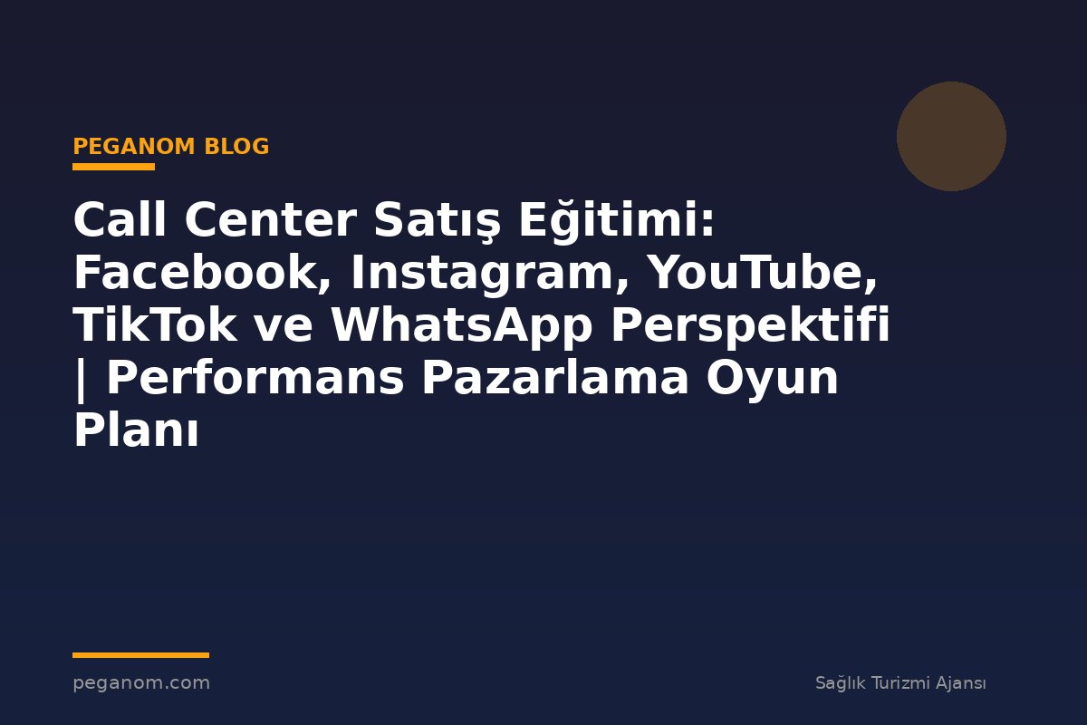 Call Center Satış Eğitimi: Facebook, Instagram, YouTube, TikTok ve WhatsApp Perspektifi | Performans Pazarlama Oyun Planı
