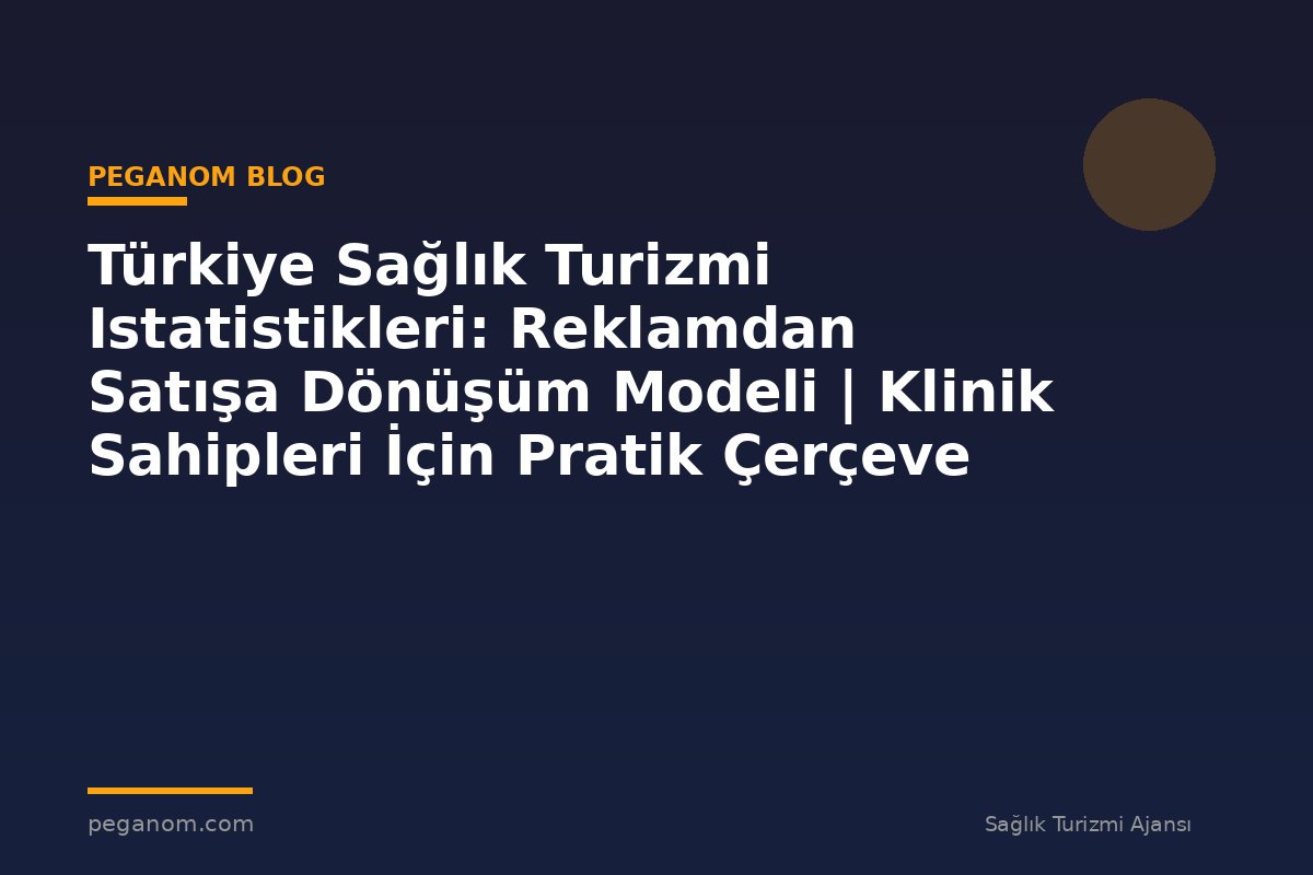 Türkiye Sağlık Turizmi Istatistikleri: Reklamdan Satışa Dönüşüm Modeli | Klinik Sahipleri İçin Pratik Çerçeve