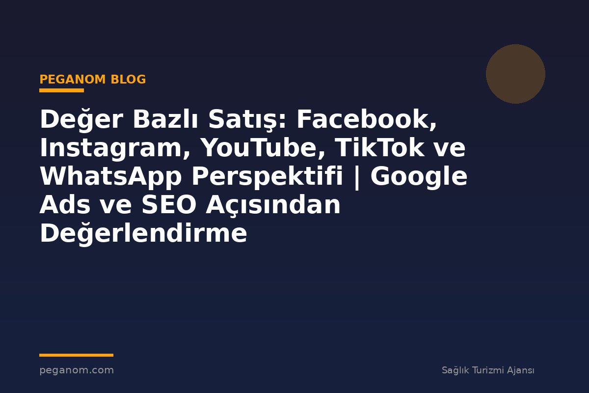Değer Bazlı Satış: Facebook, Instagram, YouTube, TikTok ve WhatsApp Perspektifi | Google Ads ve SEO Açısından Değerlendirme
