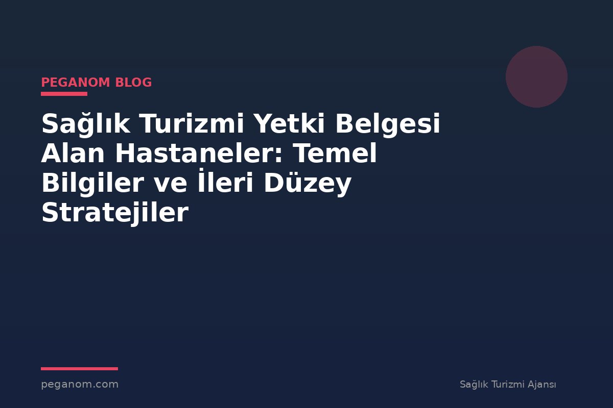 Sağlık Turizmi Yetki Belgesi Alan Hastaneler: Temel Bilgiler ve İleri Düzey Stratejiler