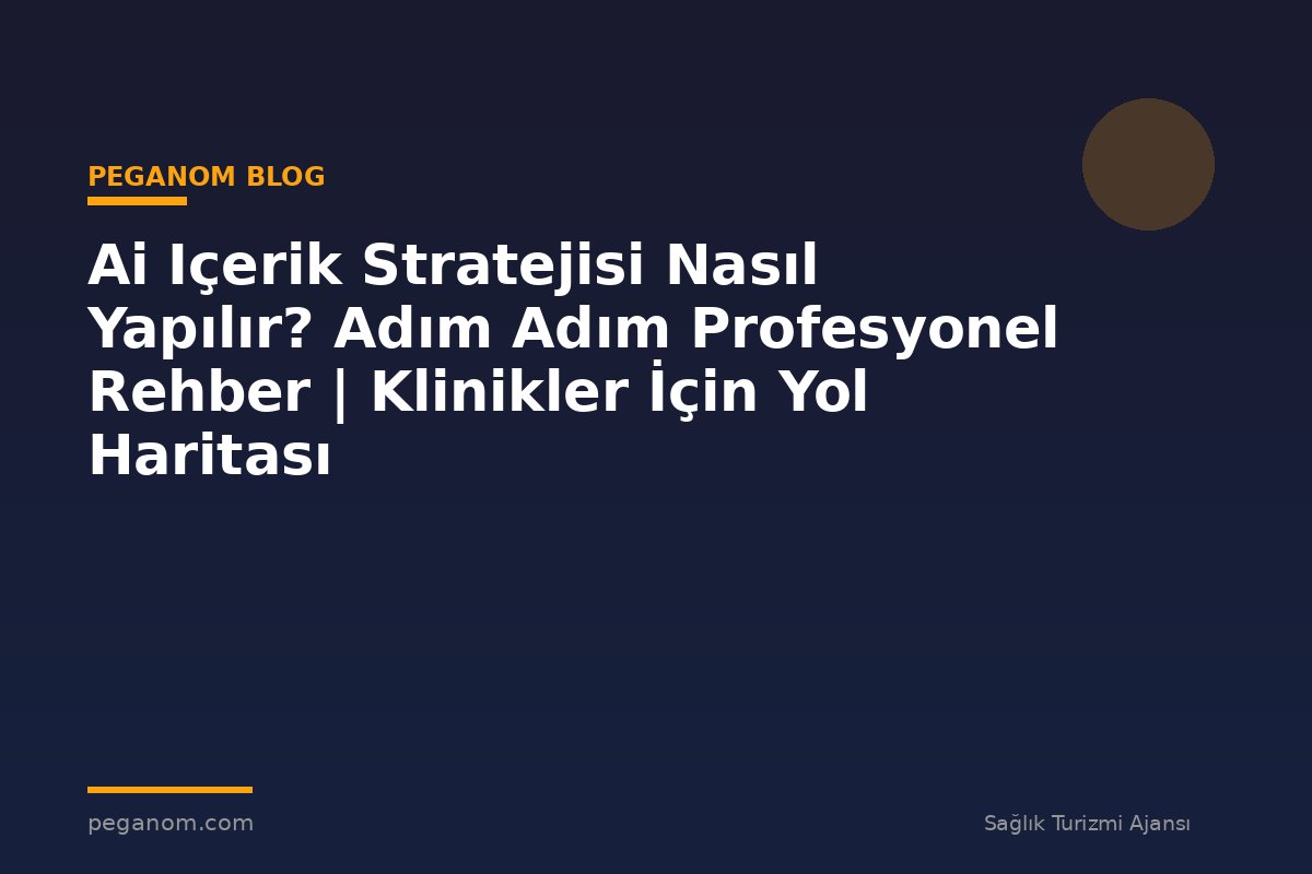 Ai Içerik Stratejisi Nasıl Yapılır? Adım Adım Profesyonel Rehber | Klinikler İçin Yol Haritası