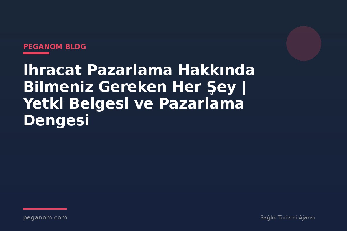 Ihracat Pazarlama Hakkında Bilmeniz Gereken Her Şey | Yetki Belgesi ve Pazarlama Dengesi
