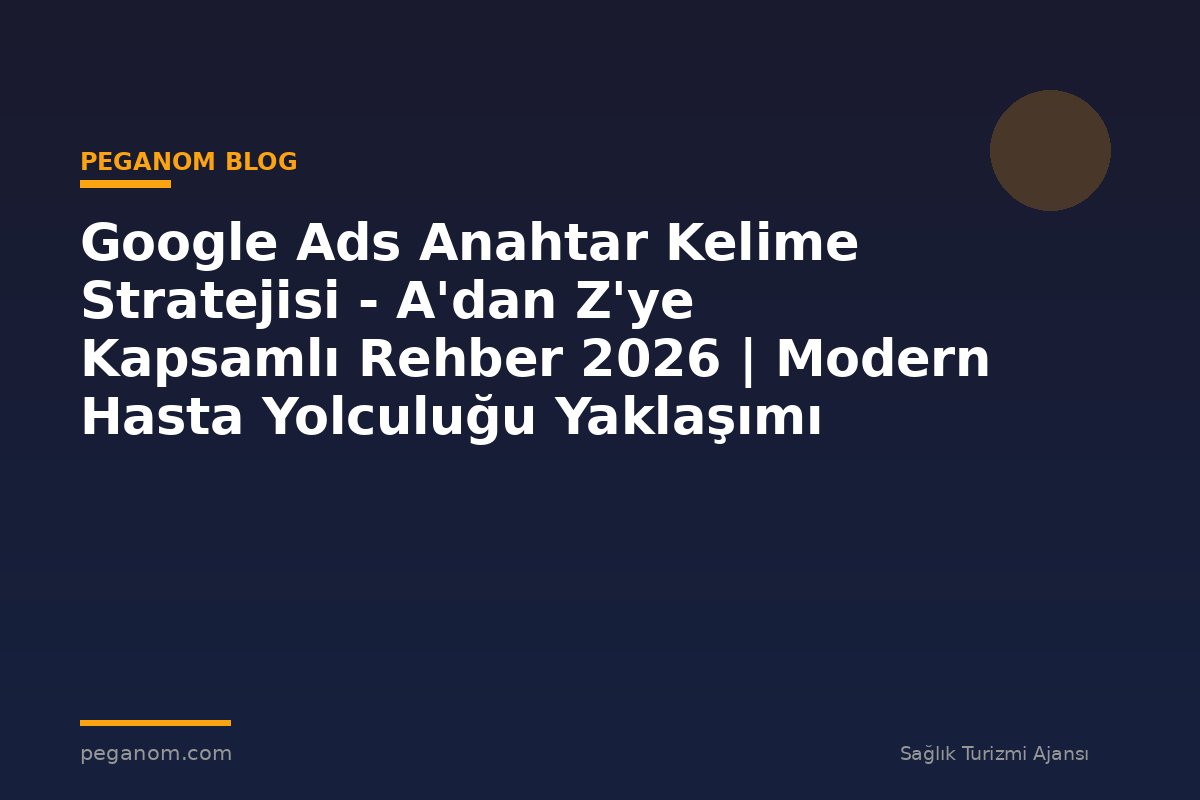 Google Ads Anahtar Kelime Stratejisi - A'dan Z'ye Kapsamlı Rehber 2026 | Modern Hasta Yolculuğu Yaklaşımı