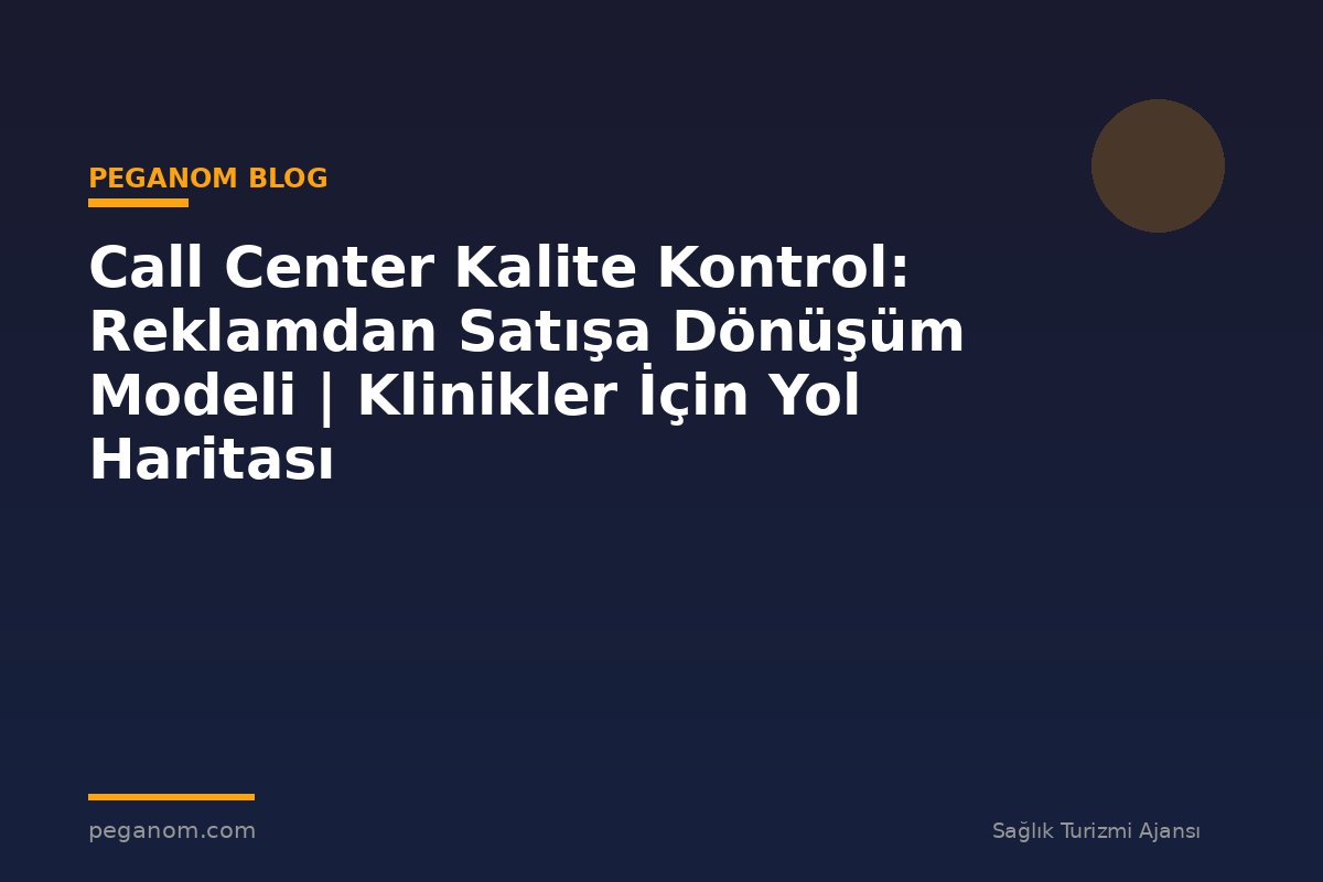 Call Center Kalite Kontrol: Reklamdan Satışa Dönüşüm Modeli | Klinikler İçin Yol Haritası