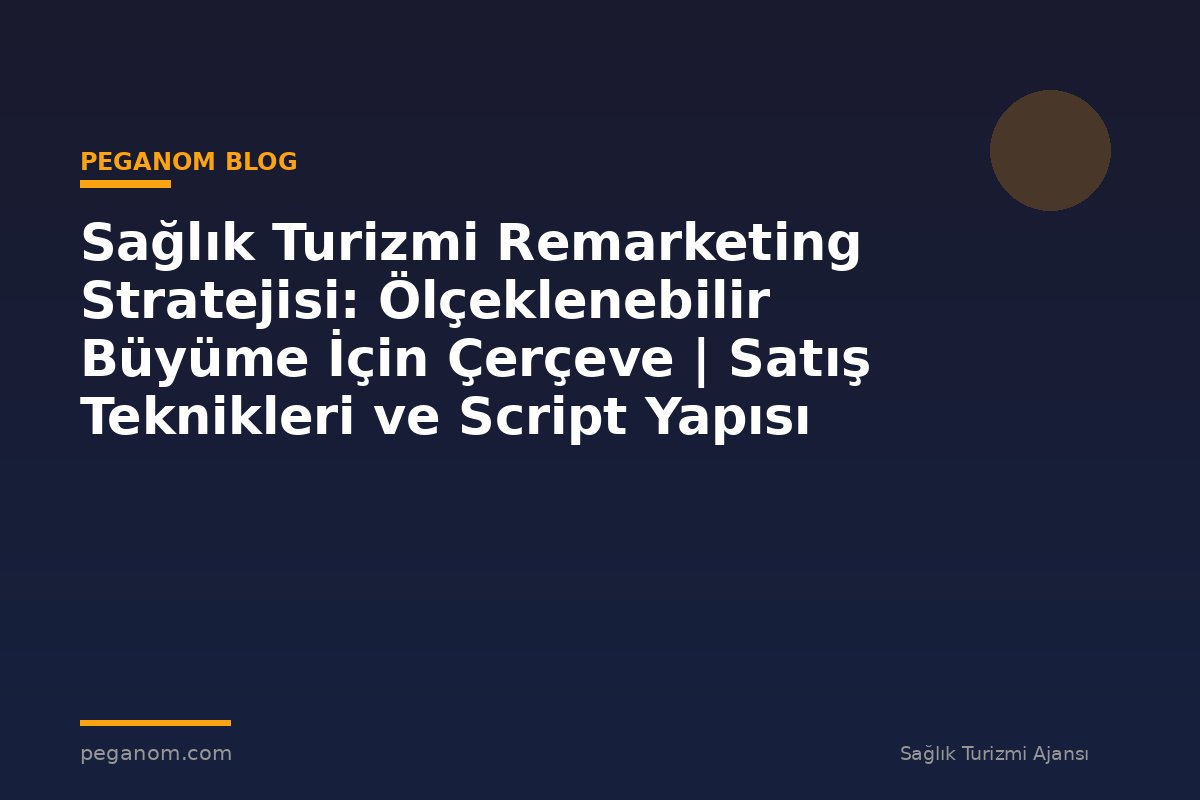 Sağlık Turizmi Remarketing Stratejisi: Ölçeklenebilir Büyüme İçin Çerçeve | Satış Teknikleri ve Script Yapısı