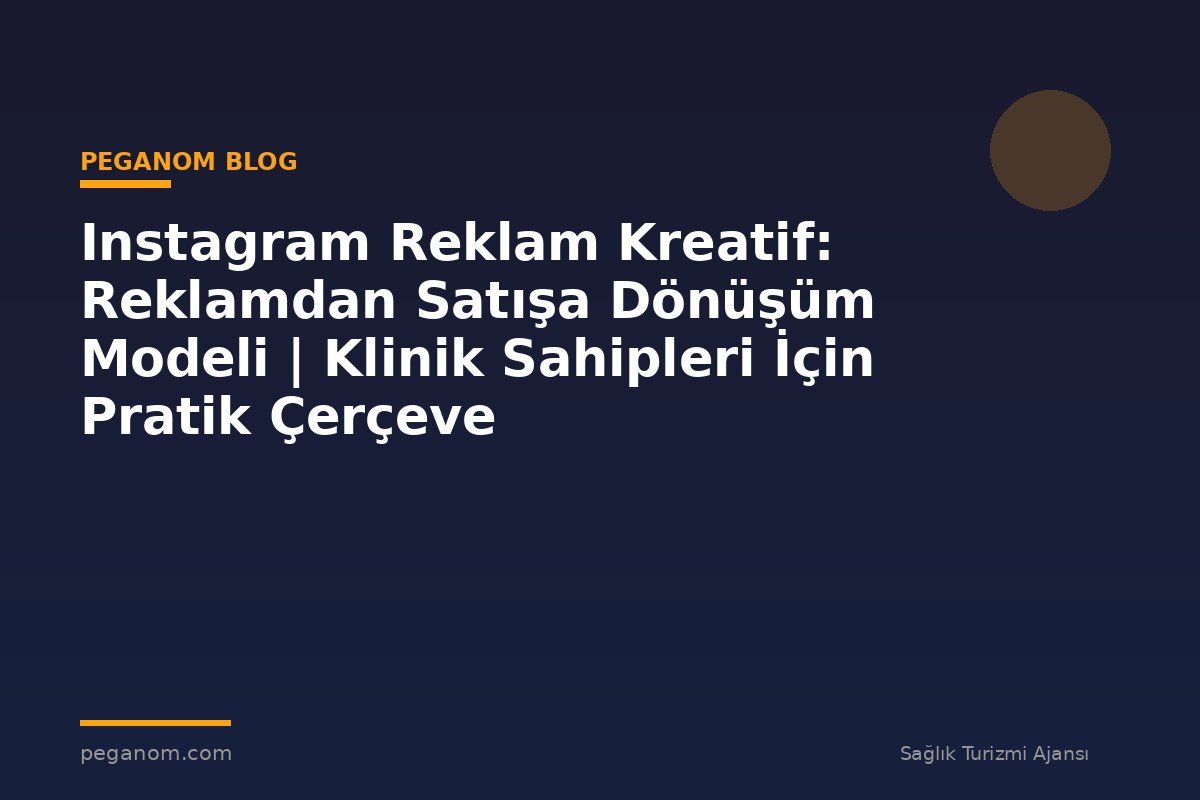 Instagram Reklam Kreatif: Reklamdan Satışa Dönüşüm Modeli | Klinik Sahipleri İçin Pratik Çerçeve