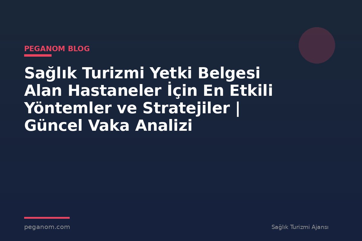 Sağlık Turizmi Yetki Belgesi Alan Hastaneler İçin En Etkili Yöntemler ve Stratejiler | Güncel Vaka Analizi