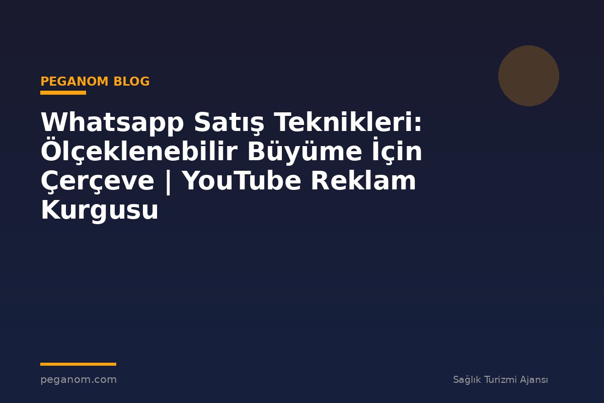 Whatsapp Satış Teknikleri: Ölçeklenebilir Büyüme İçin Çerçeve | YouTube Reklam Kurgusu