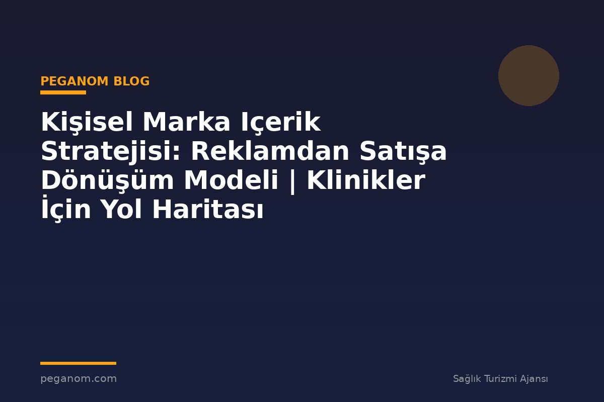 Kişisel Marka Içerik Stratejisi: Reklamdan Satışa Dönüşüm Modeli | Klinikler İçin Yol Haritası