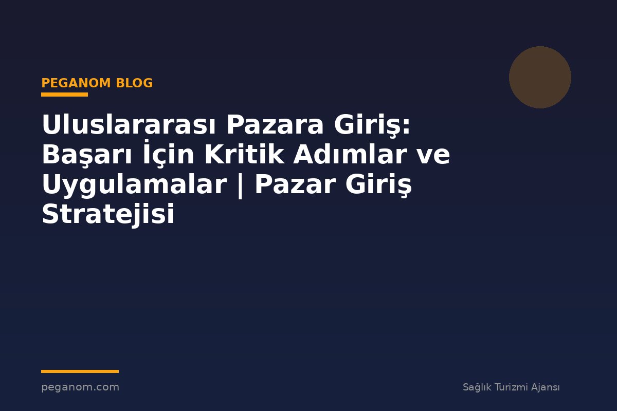 Uluslararası Pazara Giriş: Başarı İçin Kritik Adımlar ve Uygulamalar | Pazar Giriş Stratejisi