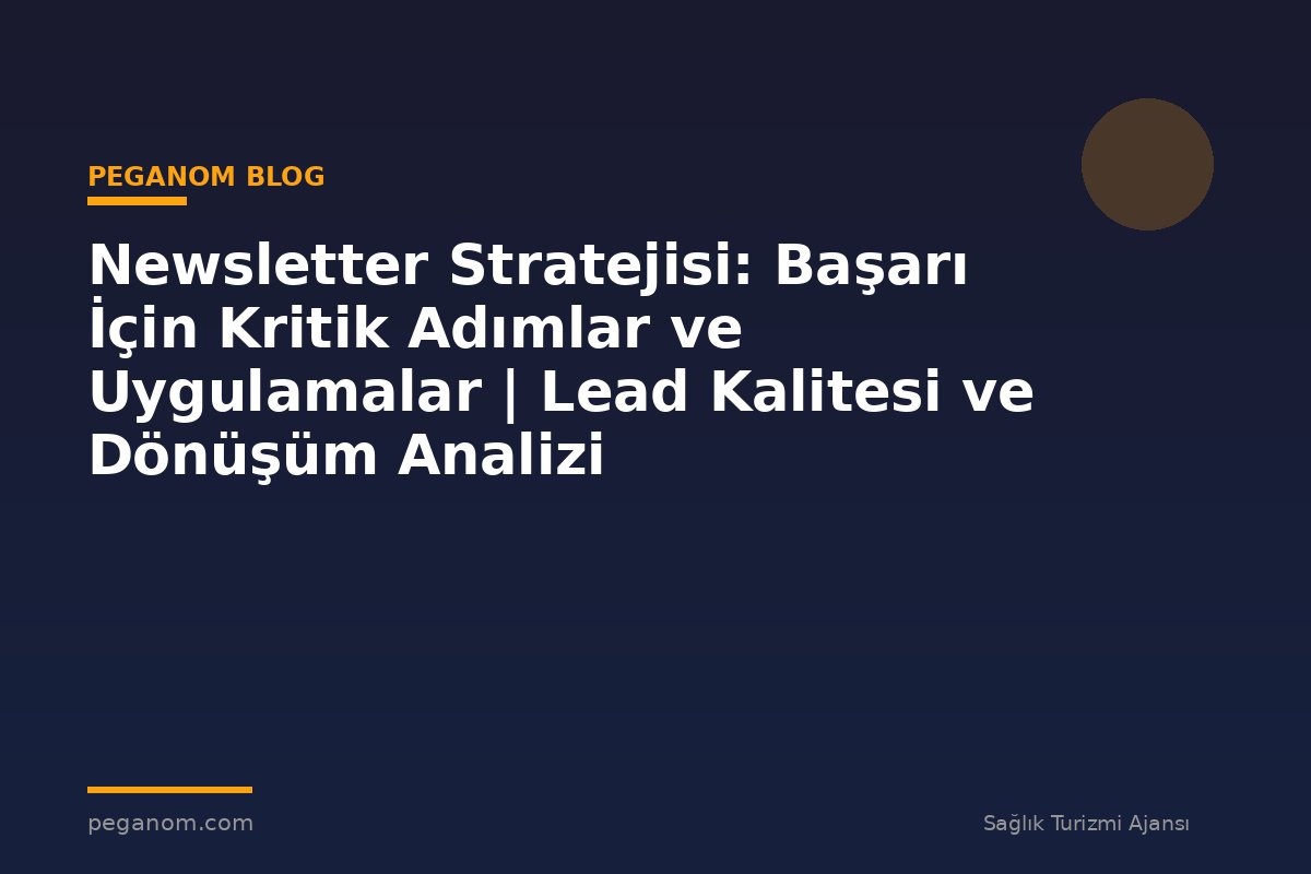 Newsletter Stratejisi: Başarı İçin Kritik Adımlar ve Uygulamalar | Lead Kalitesi ve Dönüşüm Analizi