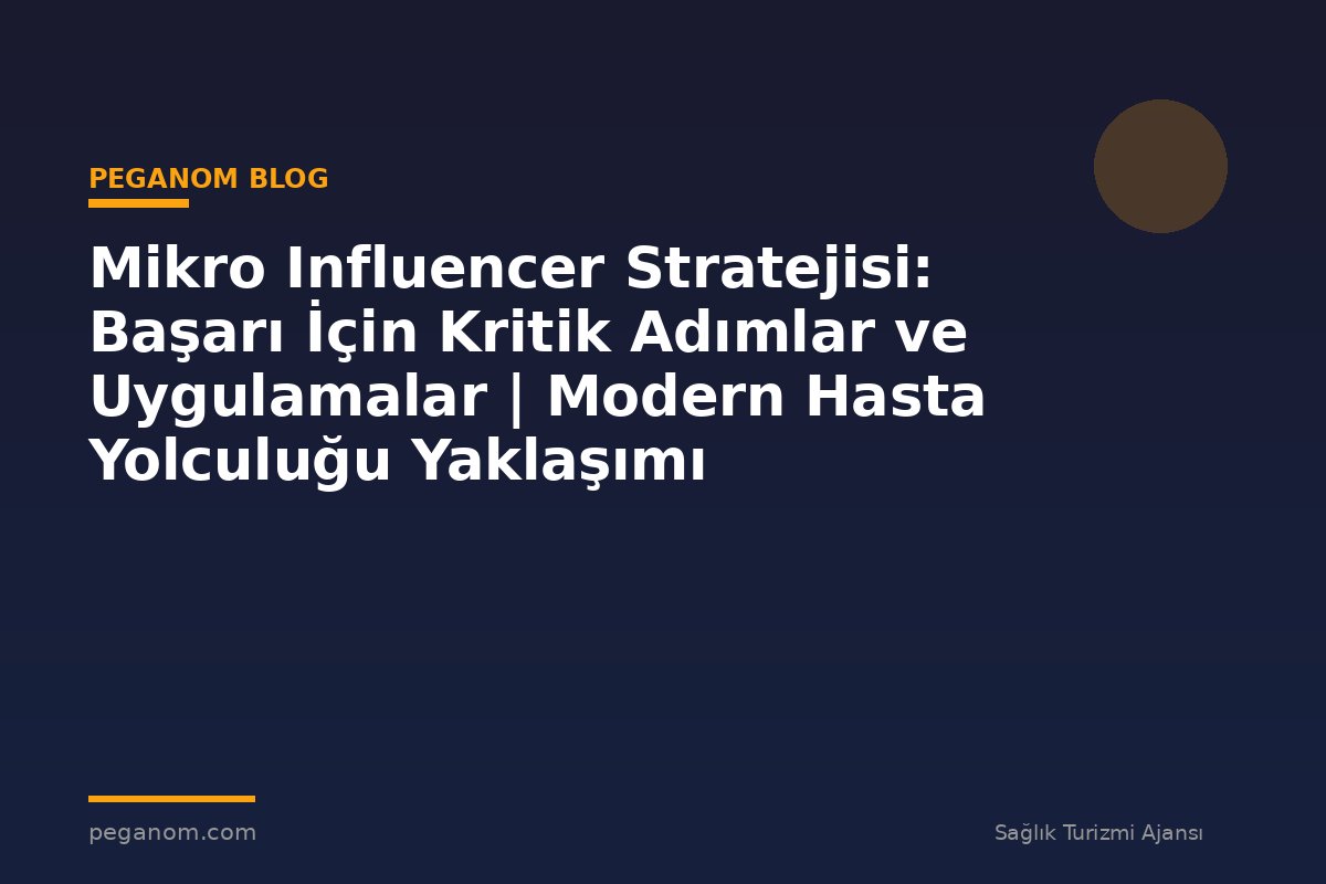 Mikro Influencer Stratejisi: Başarı İçin Kritik Adımlar ve Uygulamalar | Modern Hasta Yolculuğu Yaklaşımı