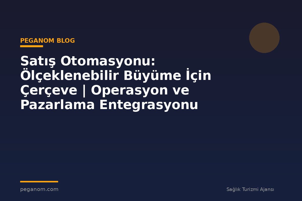 Satış Otomasyonu: Ölçeklenebilir Büyüme İçin Çerçeve | Operasyon ve Pazarlama Entegrasyonu