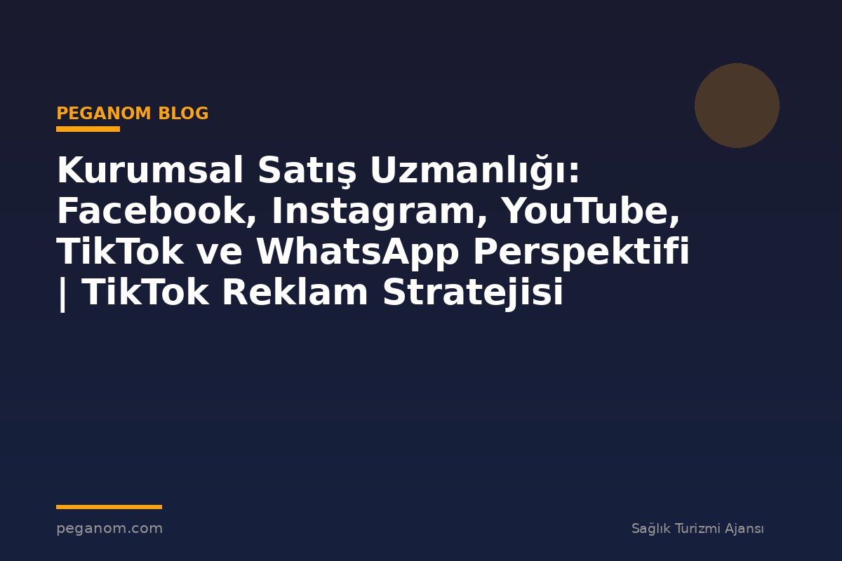 Kurumsal Satış Uzmanlığı: Facebook, Instagram, YouTube, TikTok ve WhatsApp Perspektifi | TikTok Reklam Stratejisi