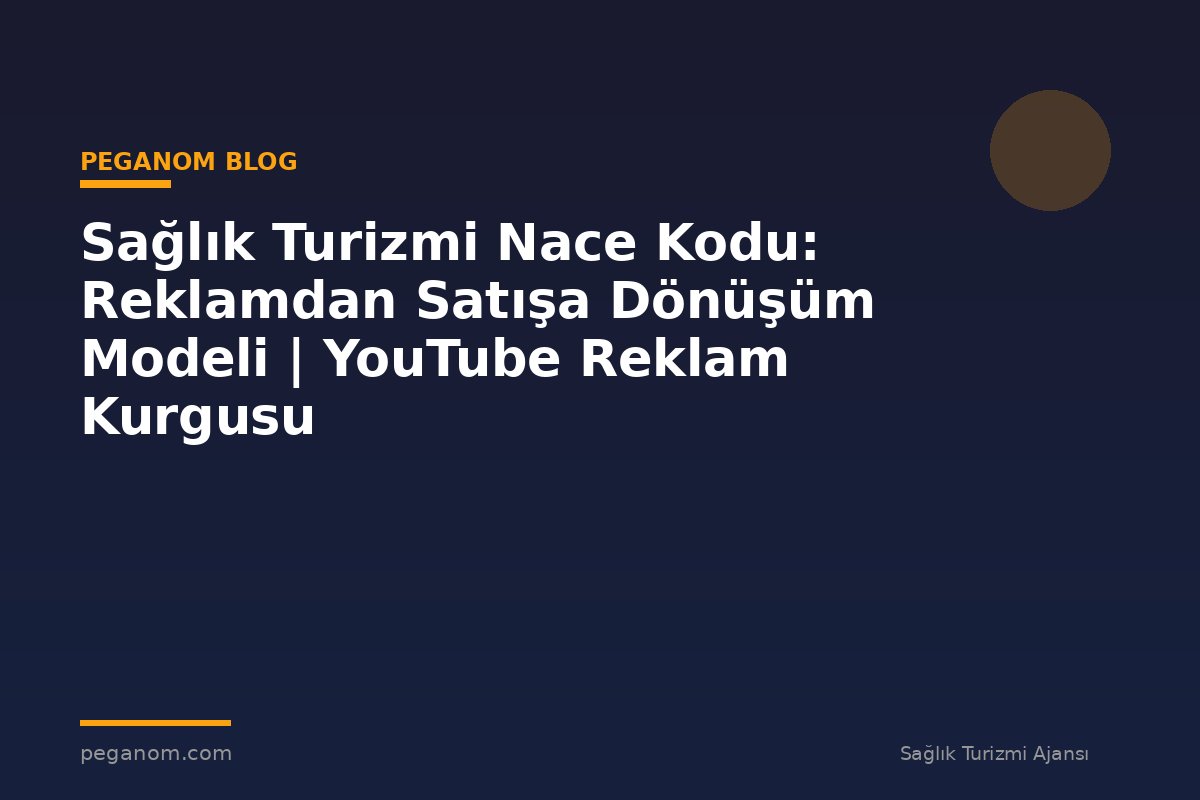 Sağlık Turizmi Nace Kodu: Reklamdan Satışa Dönüşüm Modeli | YouTube Reklam Kurgusu