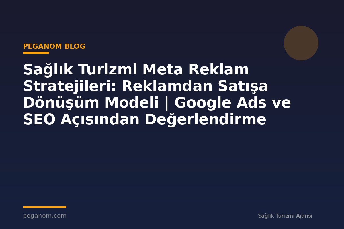 Sağlık Turizmi Meta Reklam Stratejileri: Reklamdan Satışa Dönüşüm Modeli | Google Ads ve SEO Açısından Değerlendirme